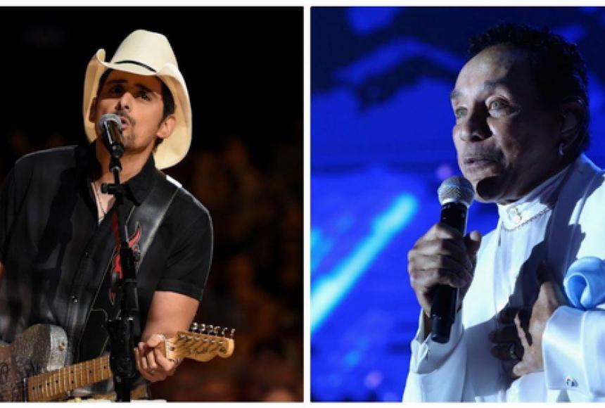 Brad Paisley, left, and Smokey Robinson will perform during a celebration of the new Murphy Arts District in El Dorado, Ark. (John Shearer/Getty Images; Jonathan Leibson/Getty Images)
